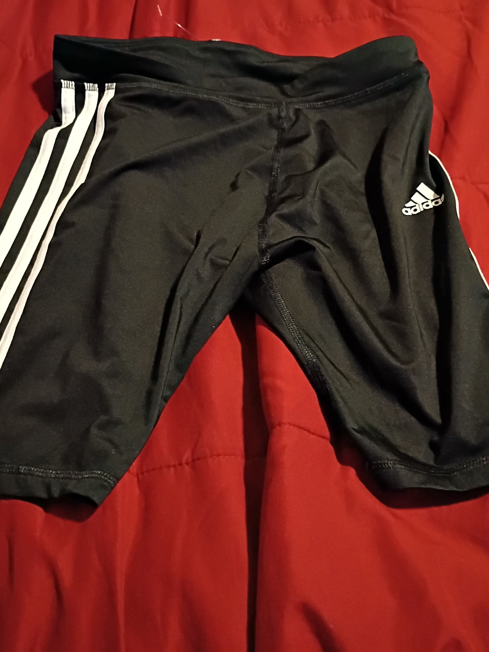 Adidas Kids Black Athletic Shorts with White Stripes